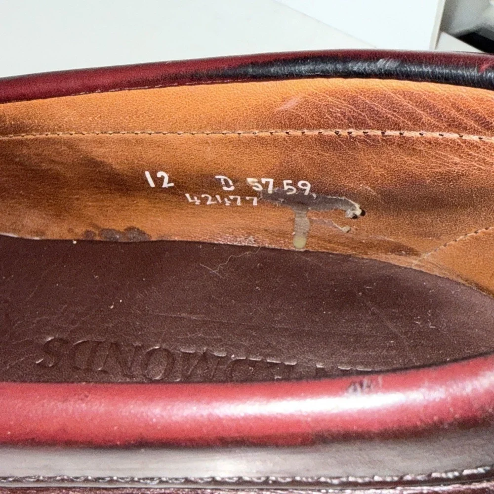 Allen Edmonds Walden Loafers USA Made Men's 12 Burgundy Leather VTG